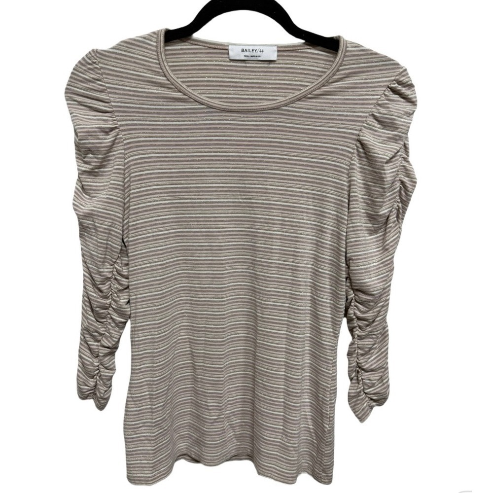 Bailey 44 Scrunch Sleeve 3/4 Length Long Sleeve Striped Size Small